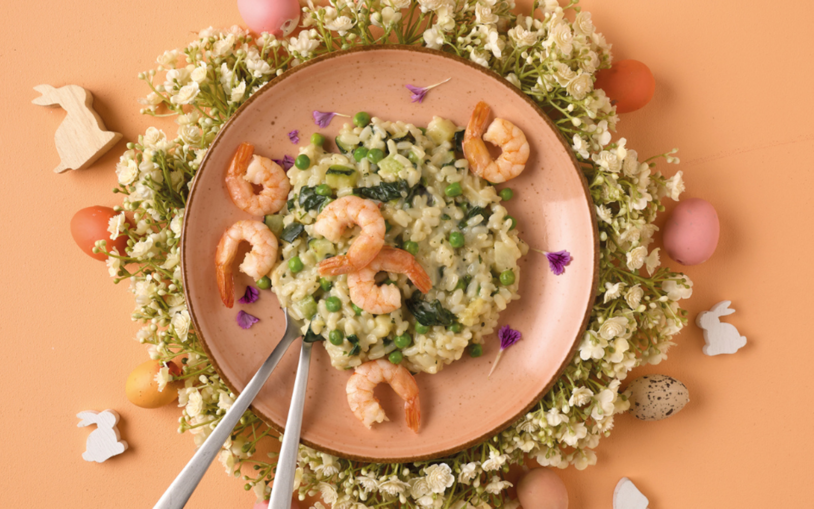 Risotto Primavera con Zucchine, Piselli e Mazzancolle