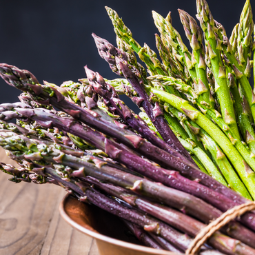 asparagi viola e verdi