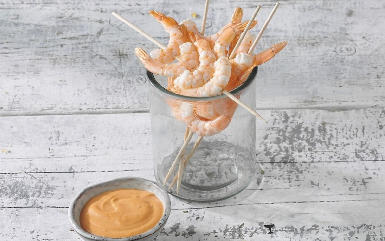 Spiedini di Mazzancolle con salsa al cognac