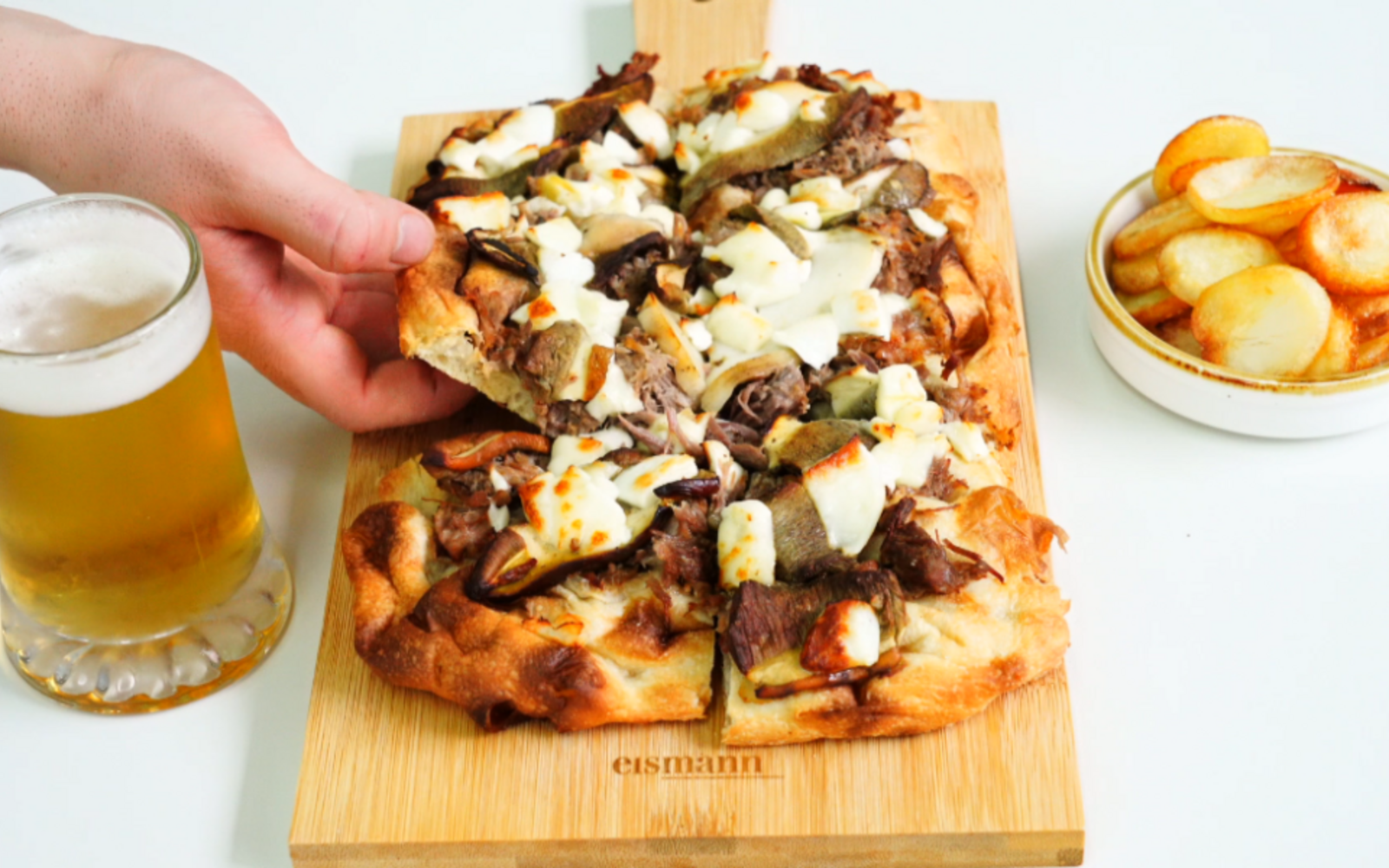 Ricetta Eismann: Pinsa Pulled Pork e Porcini