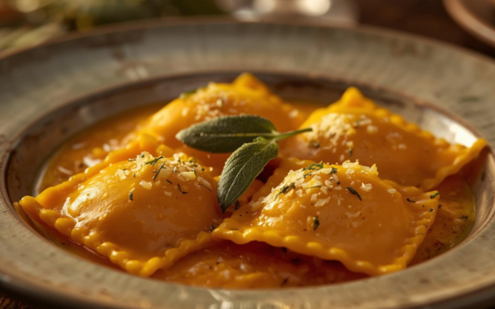 Ravioli fatti in casa di zucca e amaretti