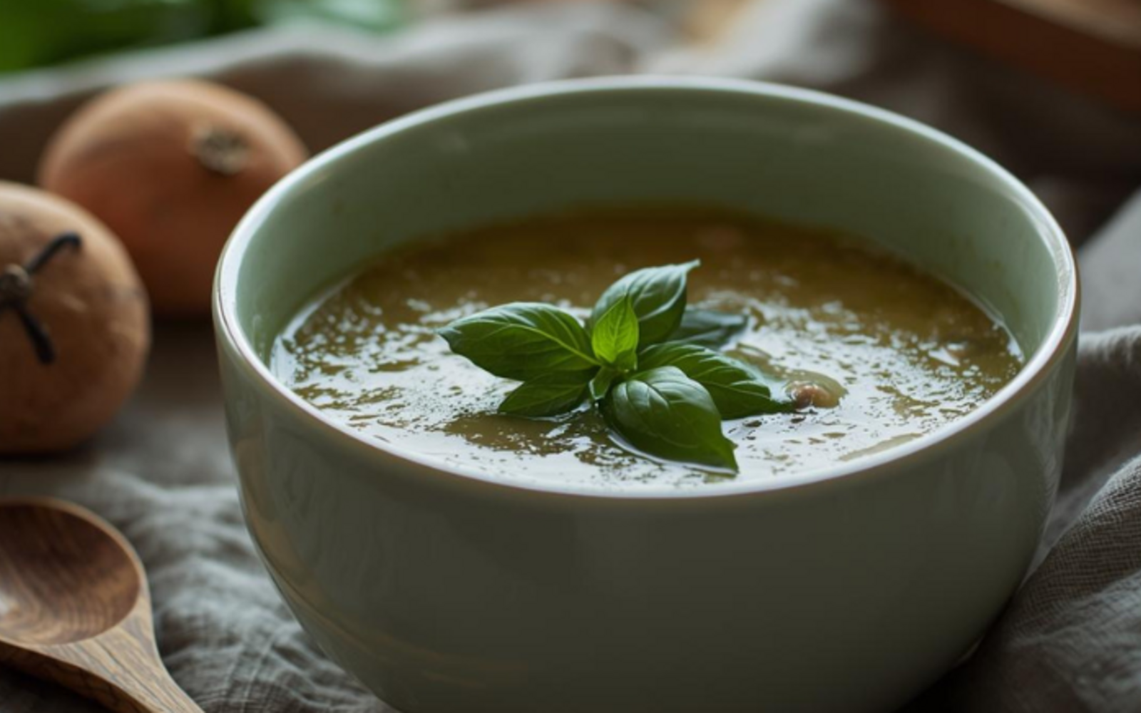 Vellutata di zucchine e basilico