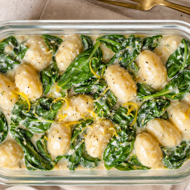 gnocchi di patate con spinaci e limoni