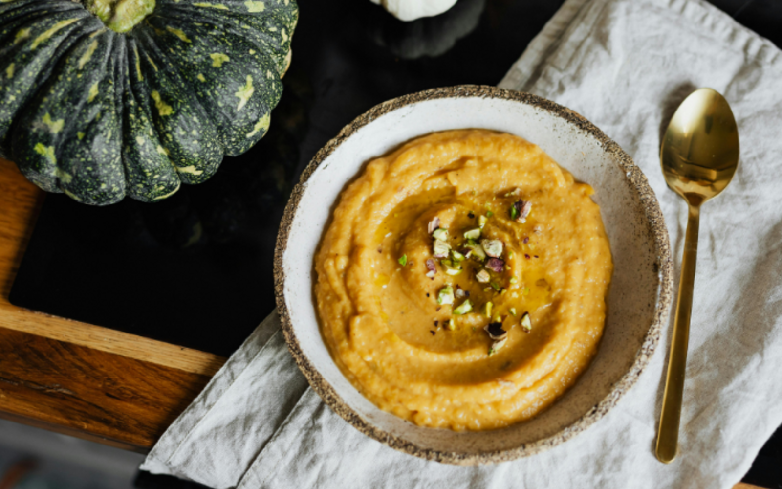 Vellutata di ceci e zucca con spezie dolci