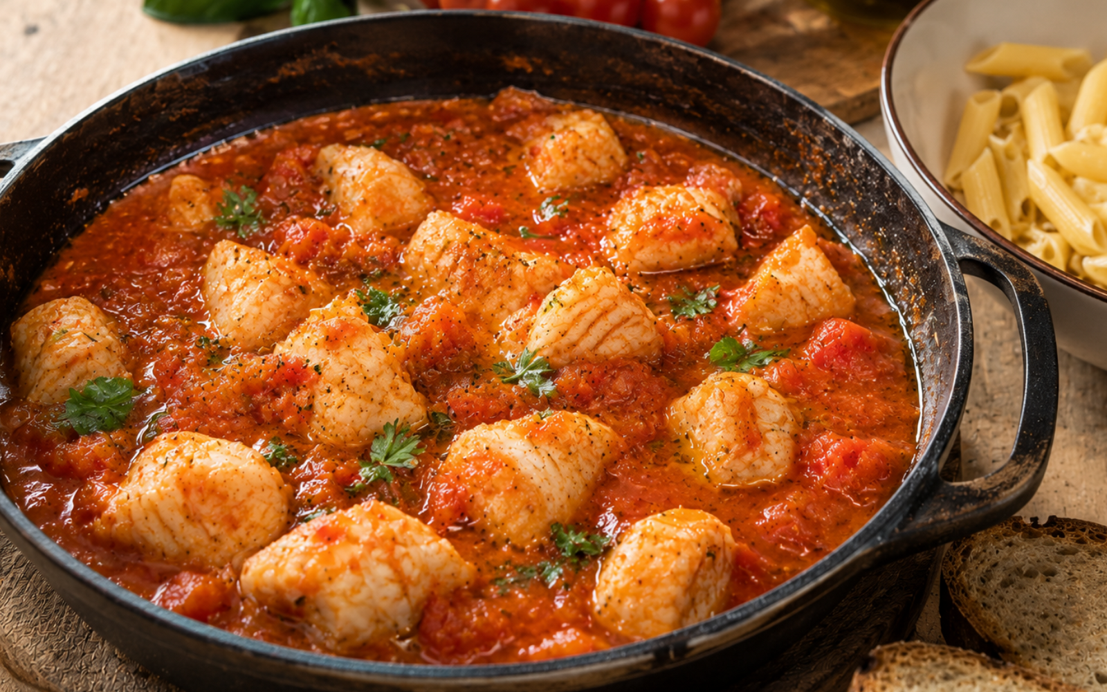 Sugo di rana pescatrice al pomodoro