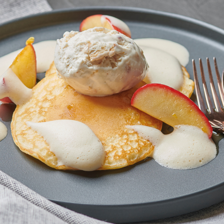 pancake con gelato gusto macadamia