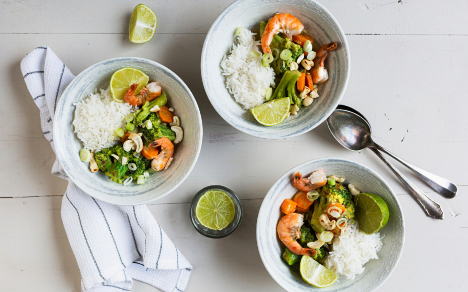 Riso Basmati con mazzancolle, insalata fresca e lime